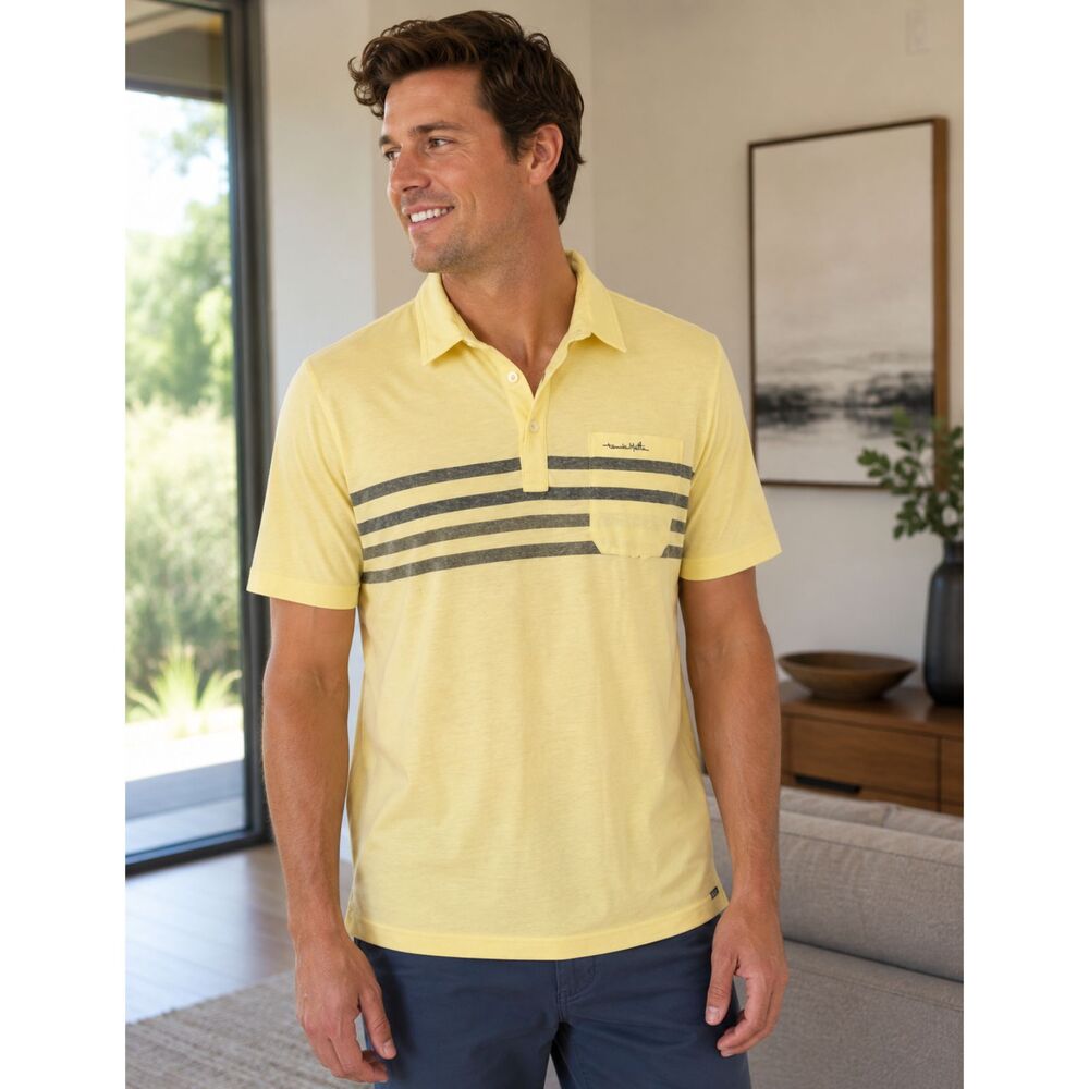 Travis Mathew From The Top Rope Golf Polo Shirt Yellow Men's Large